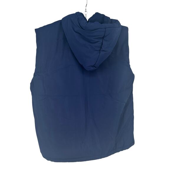 NEW Rawgear Navy Hooded Front Zipped Puffer Vest Sz Medium - Picture 2 of 8